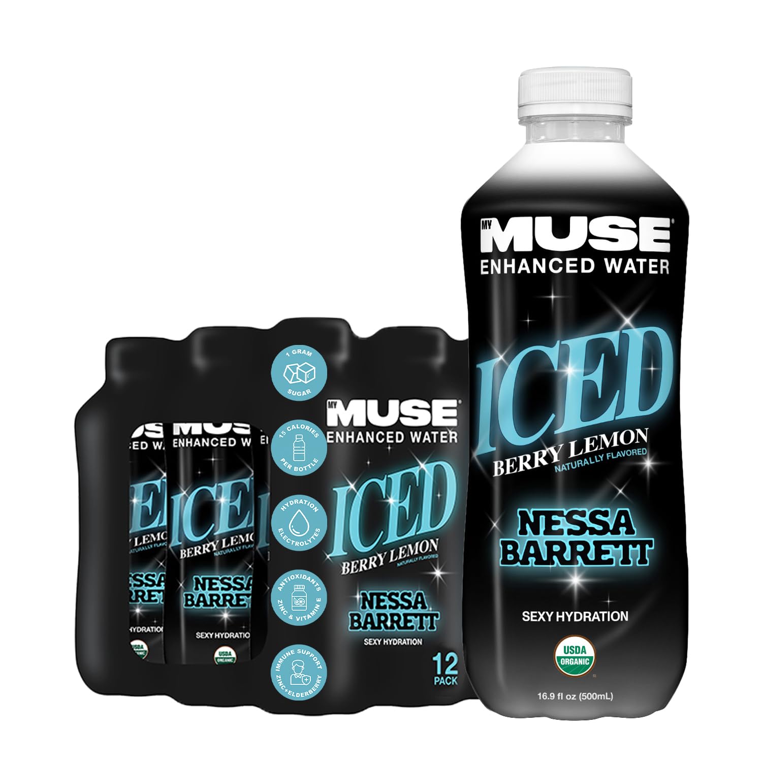 Amazon.com: MyMuse Organic Enhanced Flavored Water, Ice Berry