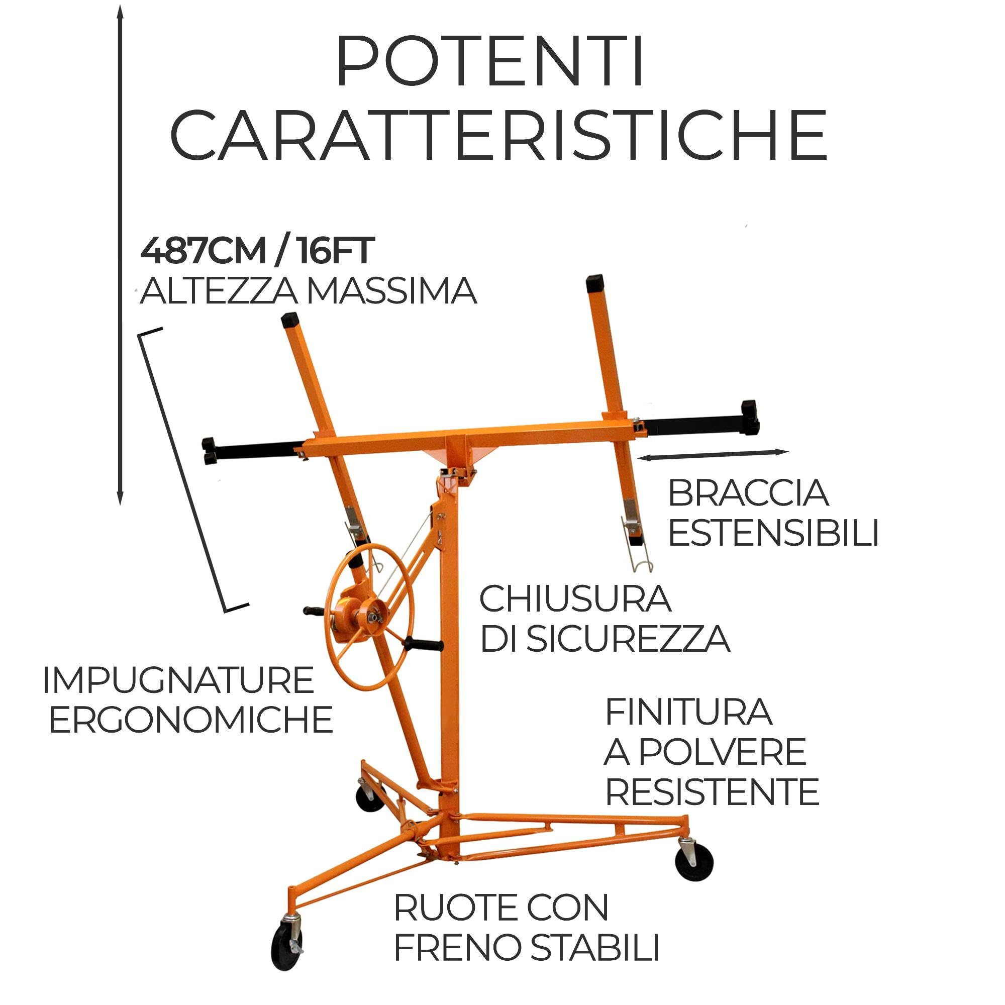 Sollevatore Pannelli Cartongesso VEVOR - Portata 68kg | Altezza Regolabile 120-335cm | Per Soffitti E Pareti - Foto 7
