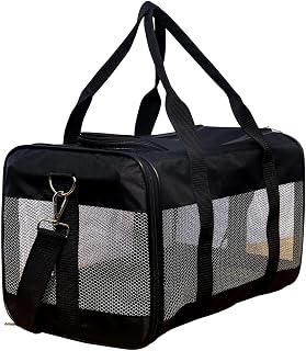 Homecute Large Soft-Sided Mesh Pet Transport, Durable, Breathable, Comfortable Pet Carrier Bag with Soft Pad for Large Cat, Small Medium Dogs, and Puppies