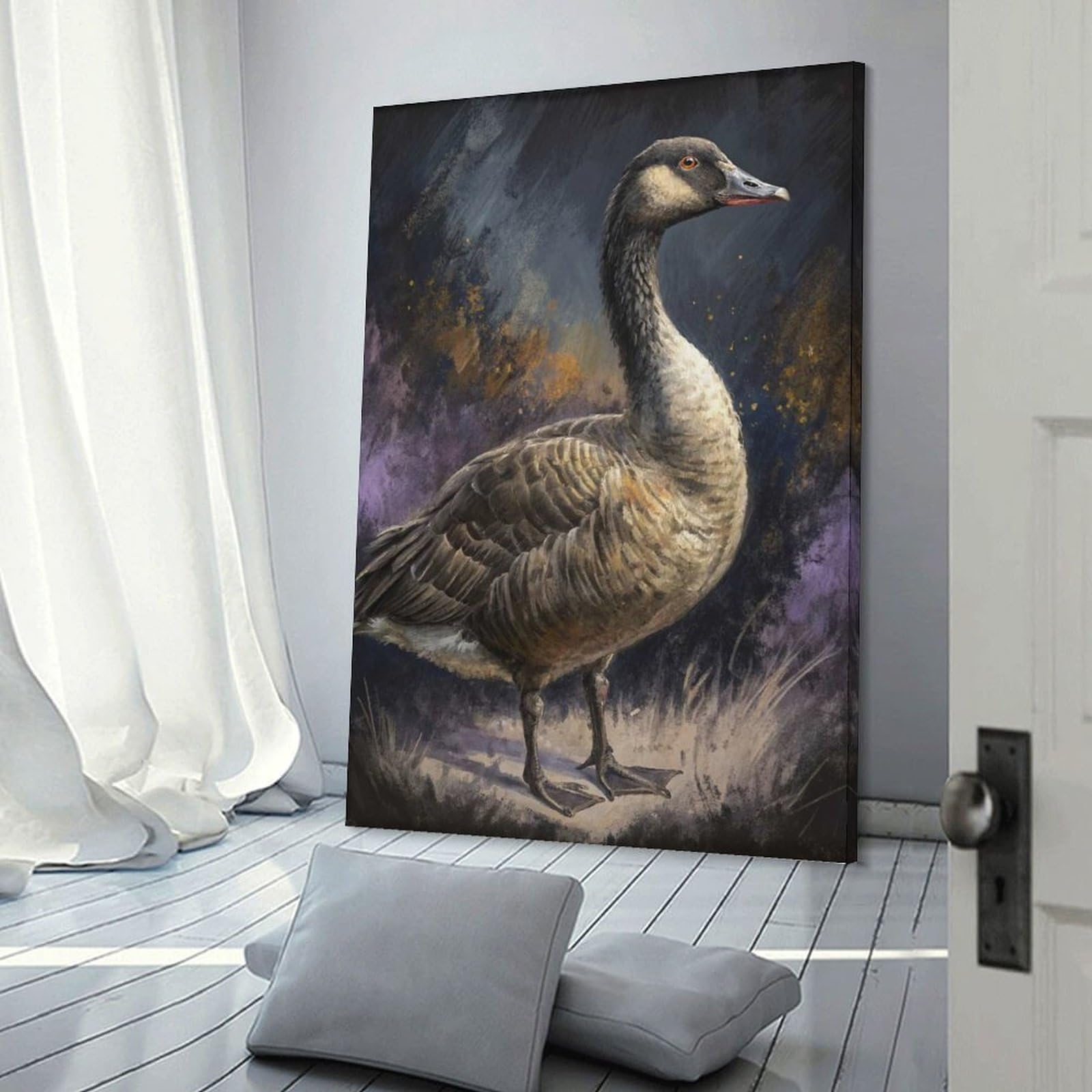 Junmoney Canvas Wall Decor Canada Goose Portrait, 24x36inch(60x90cm), for Bedroom Decor, Cosy Corners Or Studios, Decorative Wall Art for Cosy Rooms