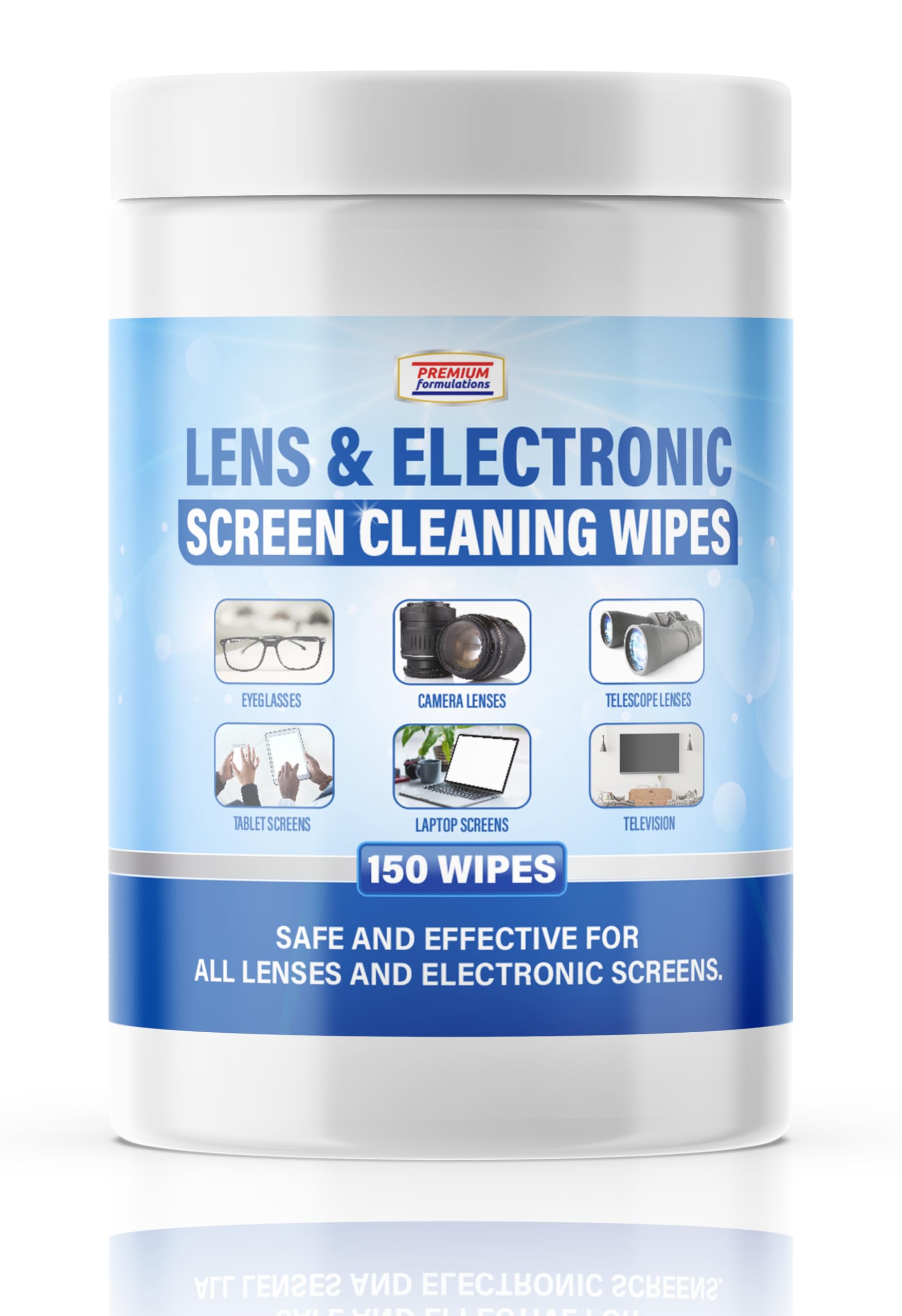150 Wipes Lens Electronic Screen Cleaning Wipes Gentle Lint-Free Pre-Moistened Wipes for Eyeglasses Camera Lenses Phones Laptops