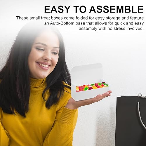 Miniatura 7 de MT Products Caja de regalo de dulces y chocolate, 20 piezas, caja de dulce de azúcar blanca extra pequeña, tamaño de 5 x 2 14 x 1 14