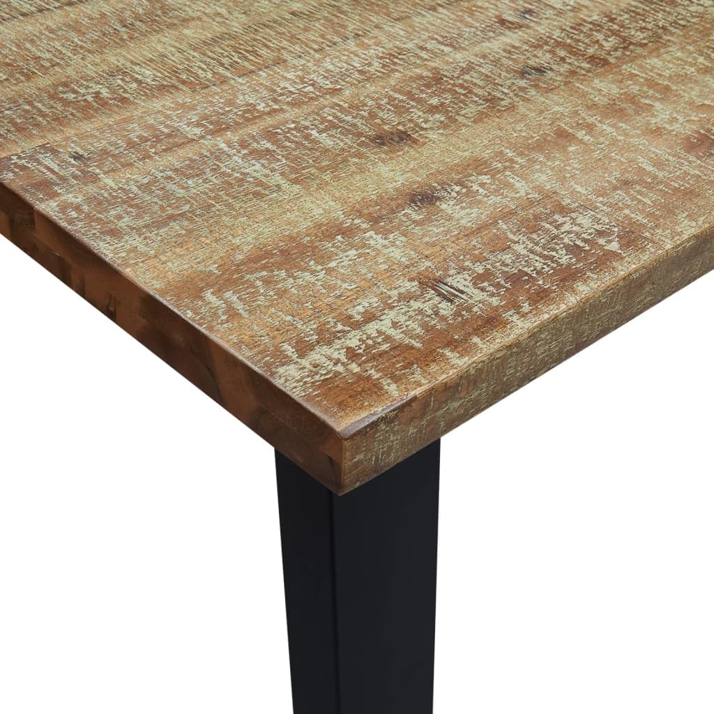 IKAYAA Mesa de Comedor Madera Maciza de Acacia 200x90x75 cmMesa Industrial de Comedor Mesa Salon Rustica Mesa Comedor Patas Metálicas/Hierro
