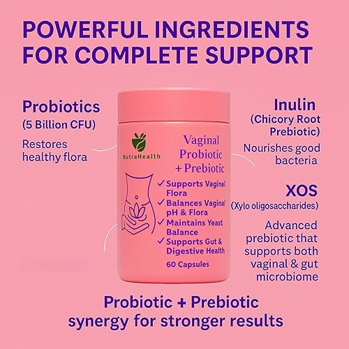 Miniatura 3 de Probiótico vaginal + prebiótico para mujeres  Apoya el equilibrio del pH, levadura y olor  con Lactobacillus rhamnosus, reuteri  Salud intestinal y