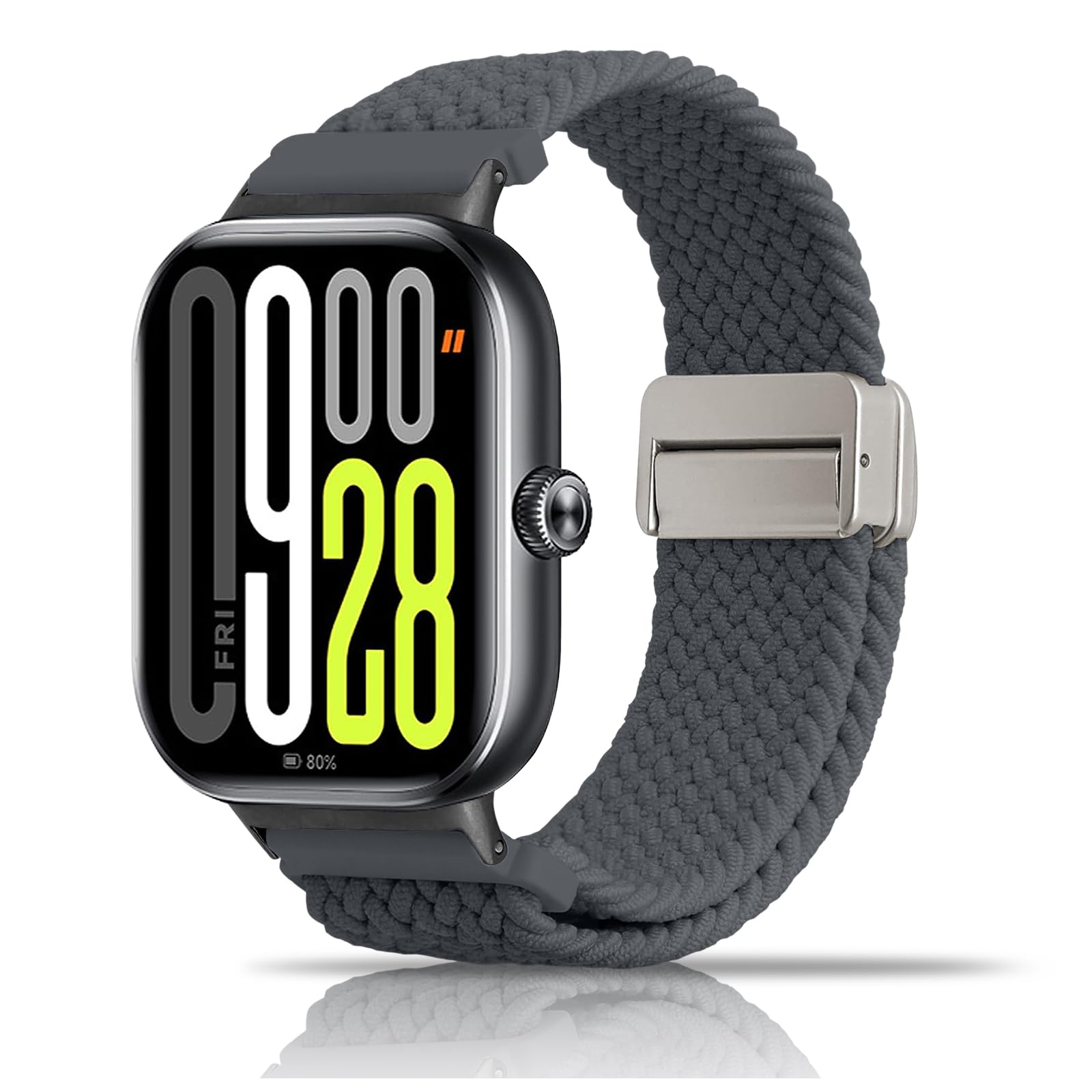 chinbersky Geflochtenes Armband Kompatibel mit Xiaomi Smart Band 8 Pro/9 Pro/Xiaomi Redmi Watch 5/4, Nylon Magnetisch Stoff Elastisches Sport Nylon Ersatzband für Herren Damen