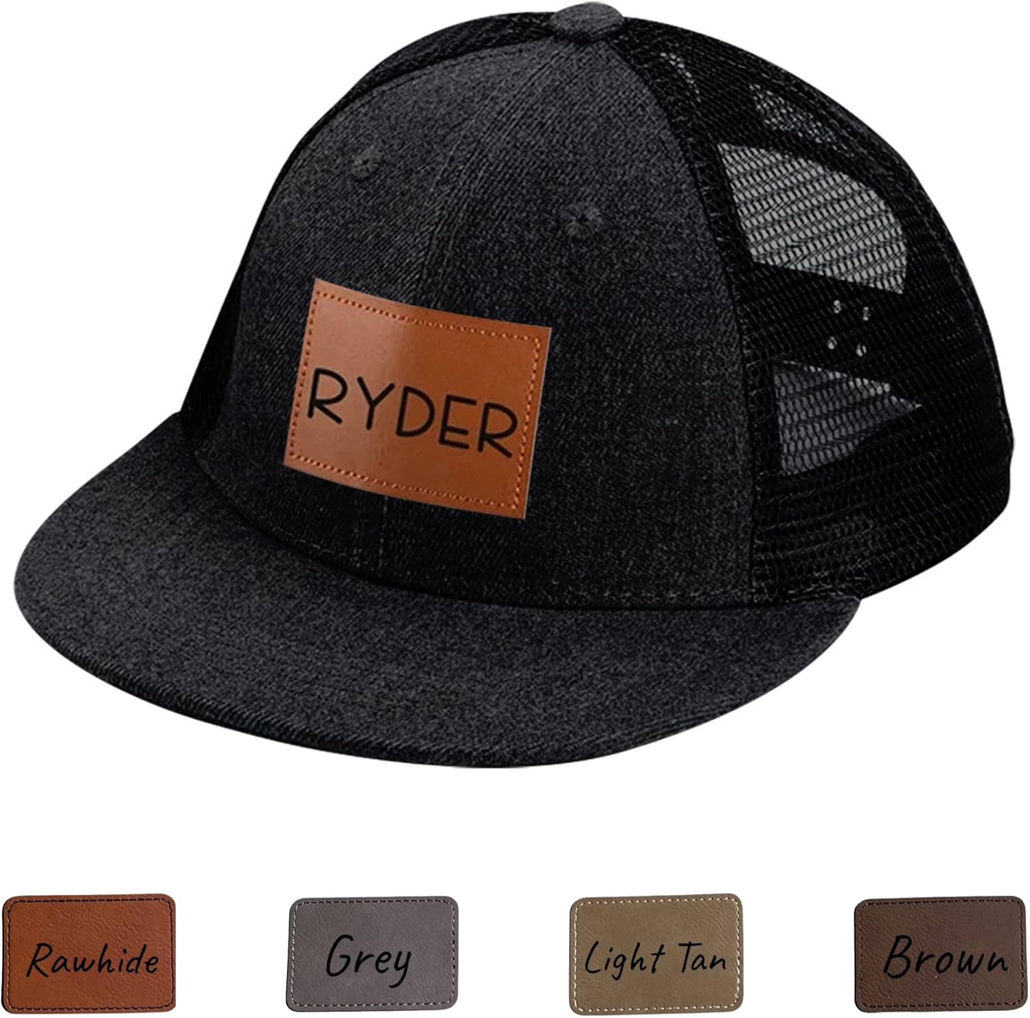 Custom Baby Baseball Cap, Toddler Flat Bill Hat, Infant Trucker Hat with Adjustable Snapback for Gifts