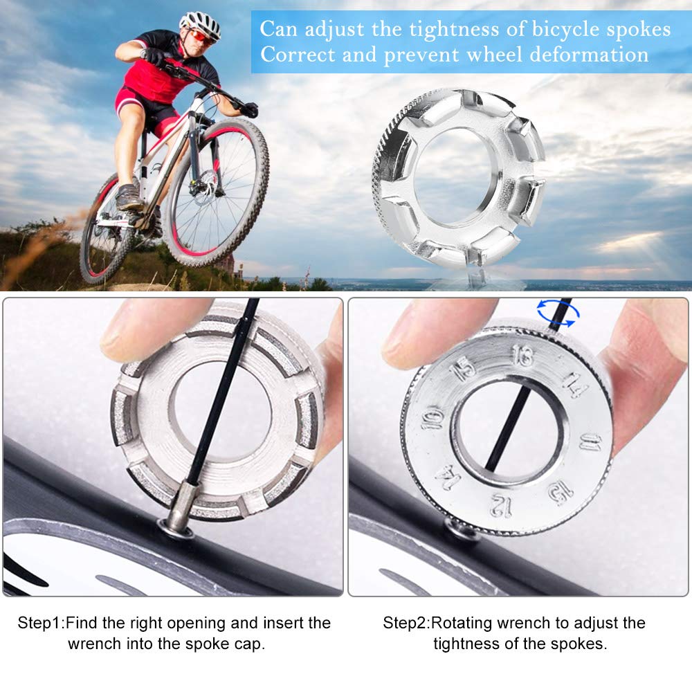Set Regolazione Raggi 6 In 1 Set Chiavi Per Raggi Bici - 4 Pezzi 6 In 1, Regolatore Raggi Per Manutenzione