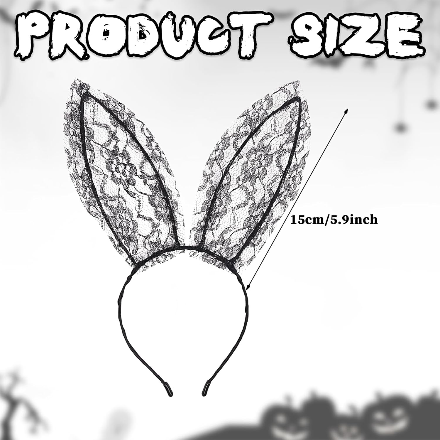 Doneace Bunny Ears Headband Black Sexy Bunny Ears HairBand Rabbit Ears Headband Bunny Costume Halloween Hair Accessory for Women Party Cosplay Masquerade - Image 7