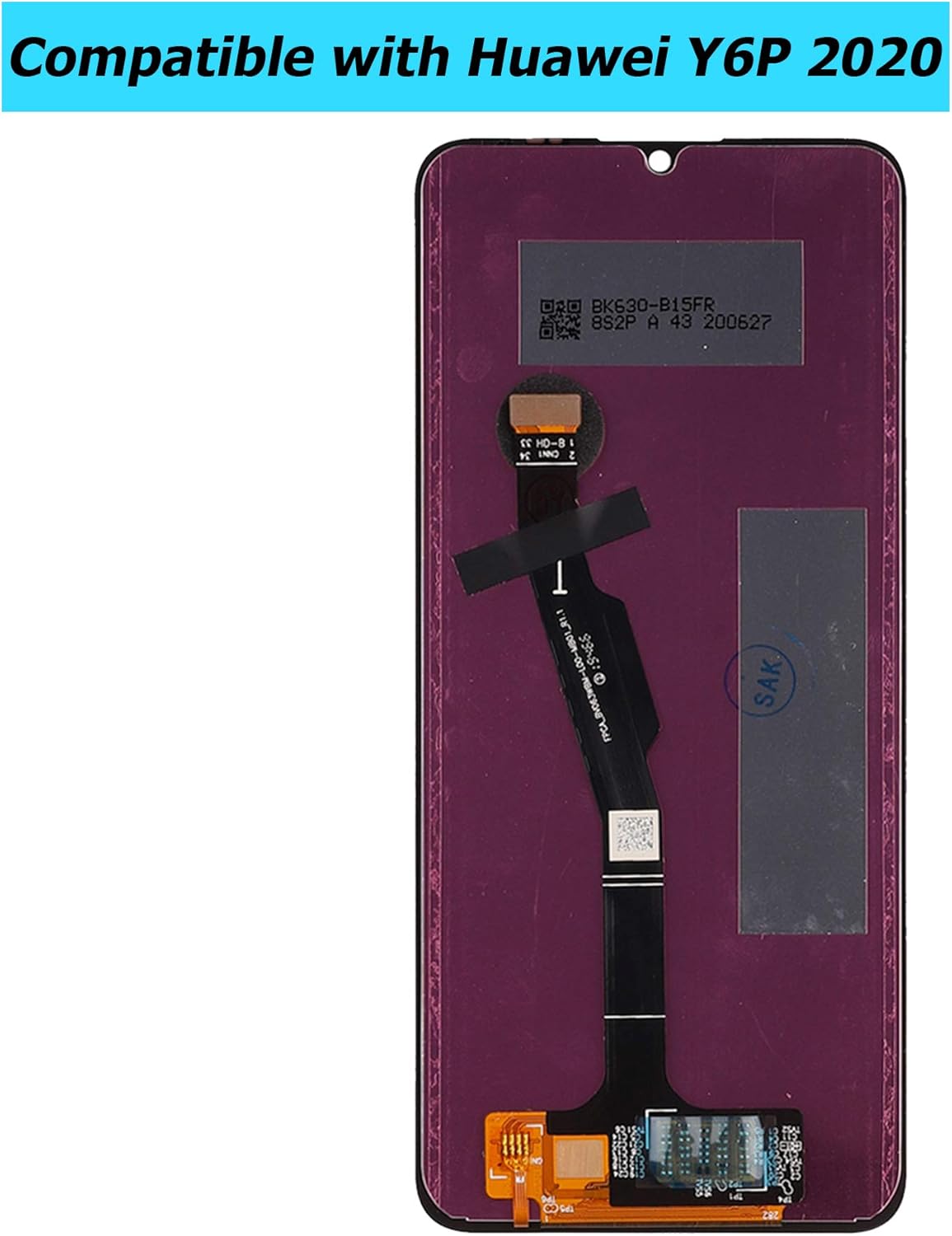 LCD Compatible with Huawei Y6p 2020 MED-LX9 MED-LX9N 6.3 inch LCD Touch Screen Display Black with Tools