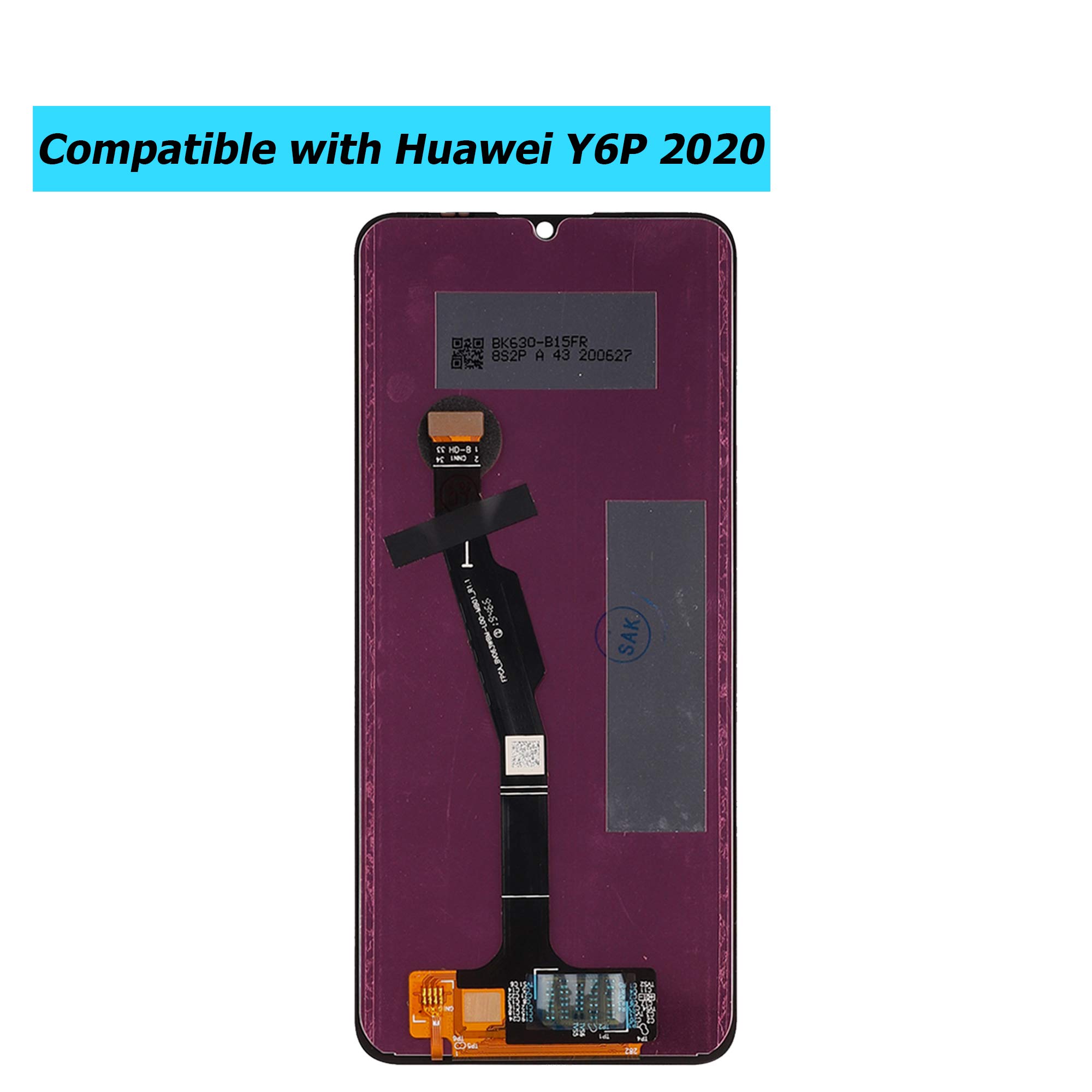 Kit écran Complet Pour Huawei Y6P 2020 - Vitre Tactile + LCD 6,3" - Vert - Inclut Outils Et Colle - Neuf Sous Emballage