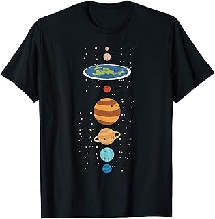 Flat Earth And Planets Funny Conspiracy Theory Earthers Gift T-Shirt