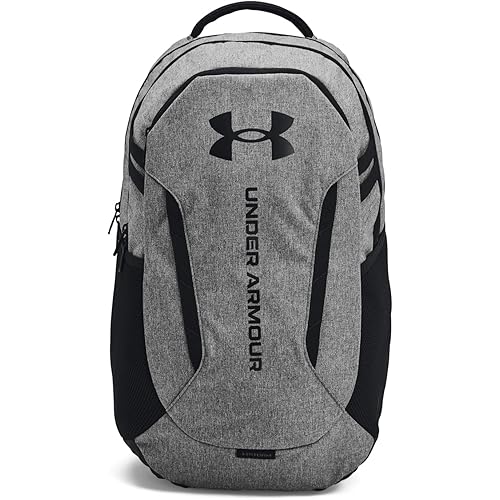 Under Armour Unisex-Adult Hustle 6.0 Backpack, (026) Castlerock Full Heather/Black/Black, One Size Fits Most
