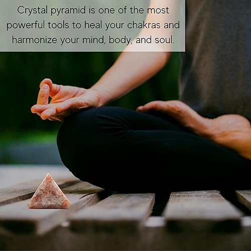 Miniatura 331 de Amazing Gemstone White Agate Snow Quartz Pyramid Crystal Healing Stones - 1" Great Pyramid Figurine of Natural Stone Pyramid for Meditation, Reiki