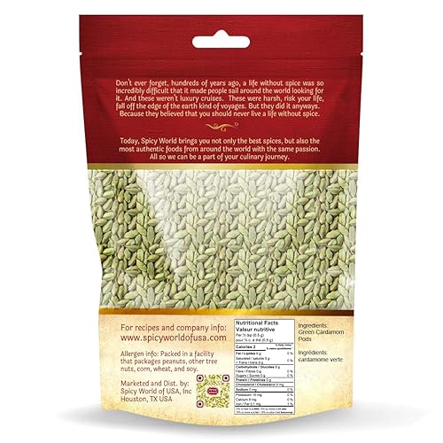 Vista 12 de Spicy World Spicy World - Cápsulas de cardamomo verde entero, 14 onzas x grandes (14.11 oz) - Especias naturales, veganas, grandes, aromáticas