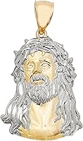 Vista 1 de Colgante de oro amarillo de 10 quilates para hombre, con rostro de Jesús, cabeza de Jesús, Oro amarillo, No hay gema
