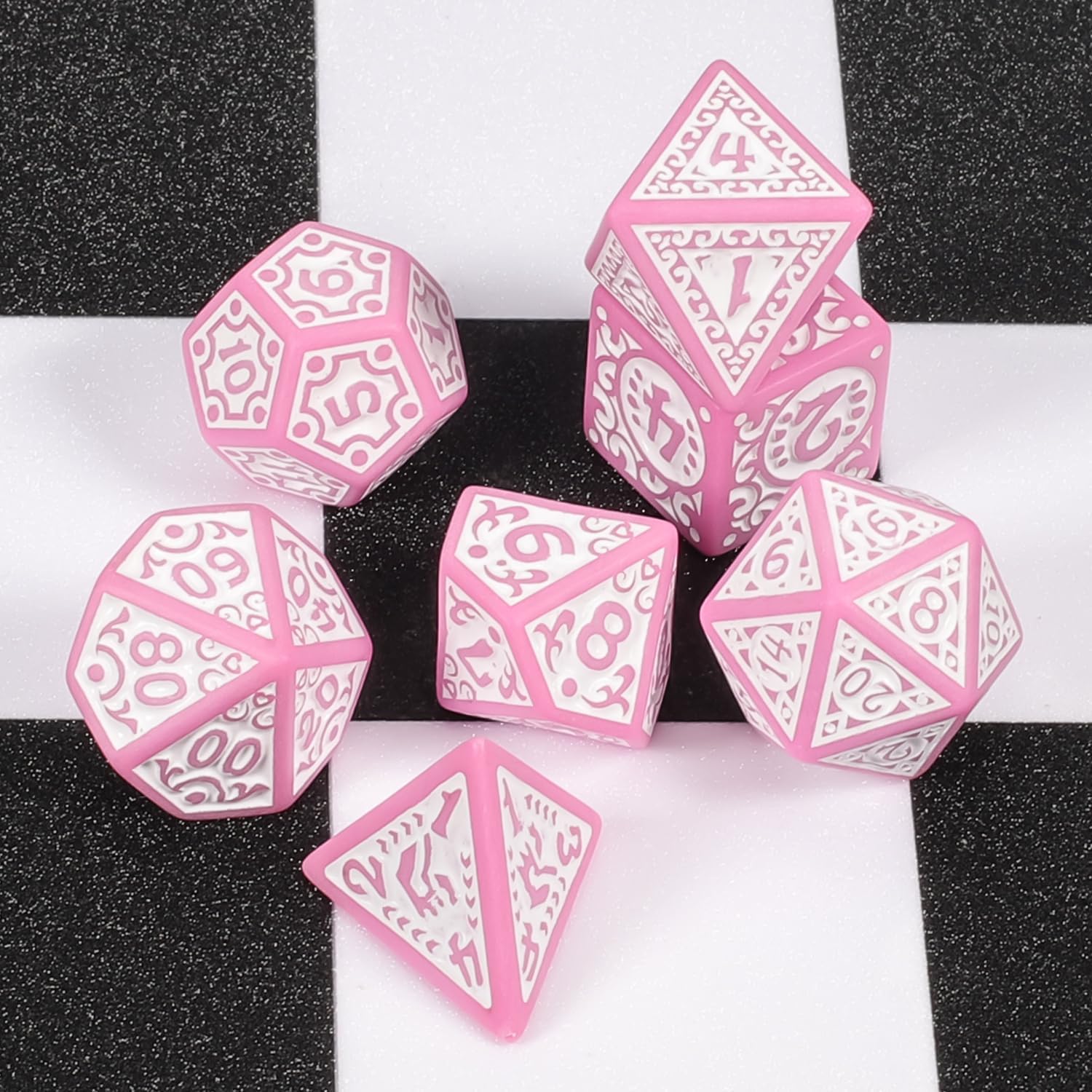 CiaraQ Polyhedral Dice Set - DND Role Playing Dice for Dungeons and Dragons RPG Table Games, Multi-Color, 42pcs