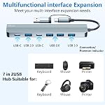 USB C Hub 7 en 1 Adaptateur multiports avec USB 3.0, USB 2.0, Port de données, charge - Compatible pour MacBook, Ordinateur portable, ordinateur, iMac, iPad