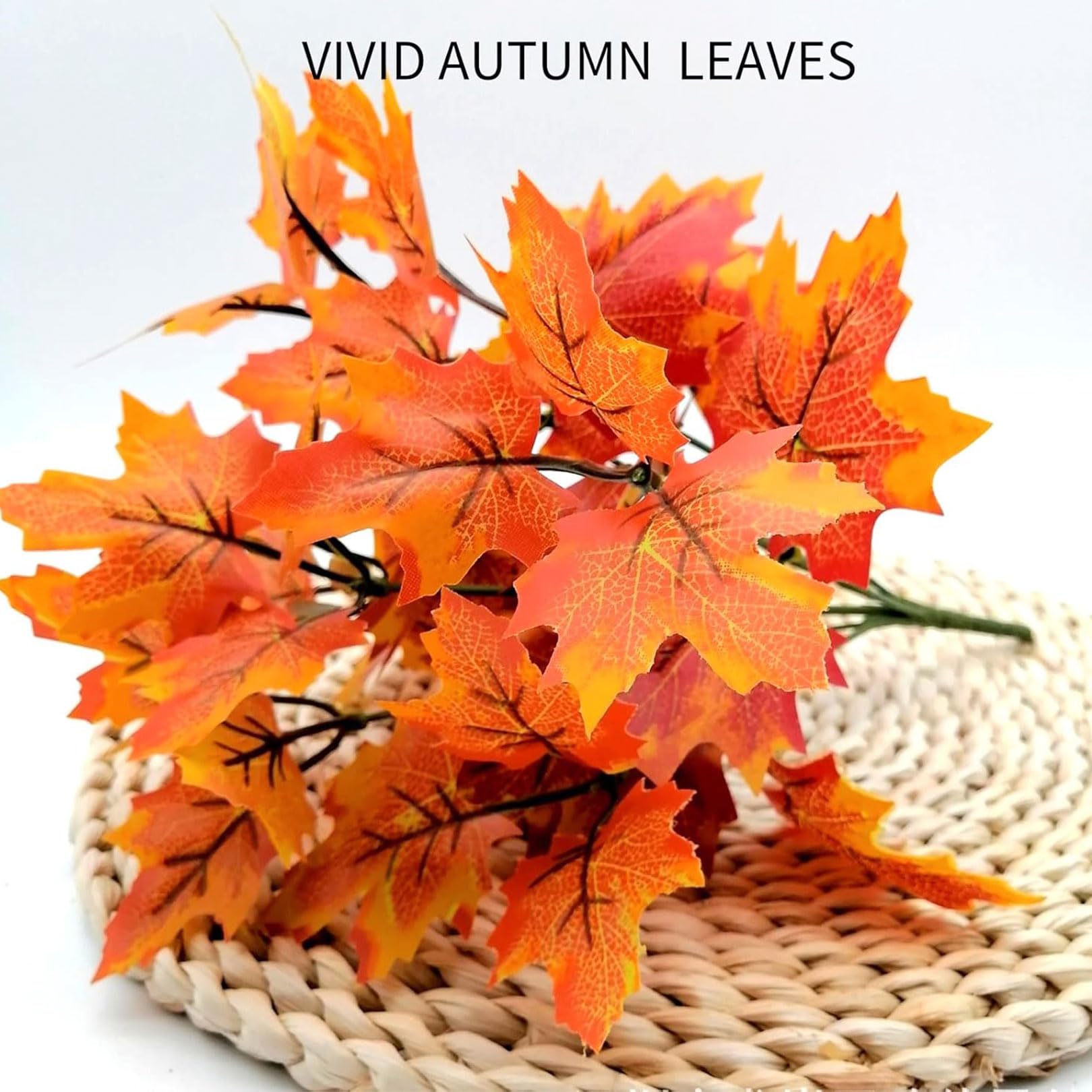 Conponous 6 Bouquets Feuilles D'Érable Artificielles - Décoration Automne Orange Pour Maison, Jardin Et Table
