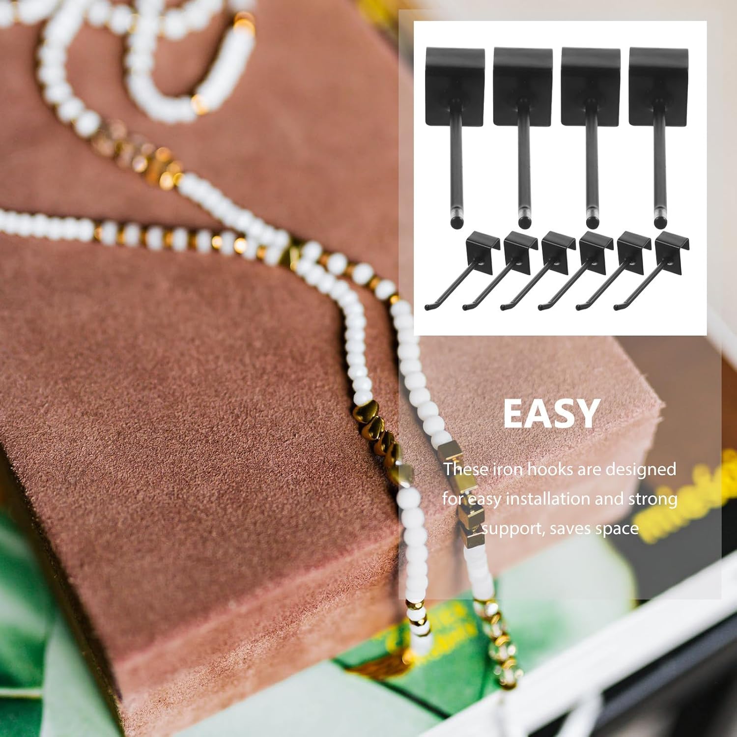 32pcs Black Metal Pegboard Hooks 10cm Linear A-Shaped Hooks for Industrial Shelving Supermarket Display Heavy Duty Iron Utility Hanging Accessories