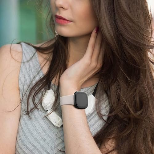 Miniatura 7 de Vancle Bandas de silicona compatibles con Fitbit Versa 4 BandsVersa 3 BandsSense 2 BandsFitbit Sense Bands, Classic Soft Sport Band Correa de
