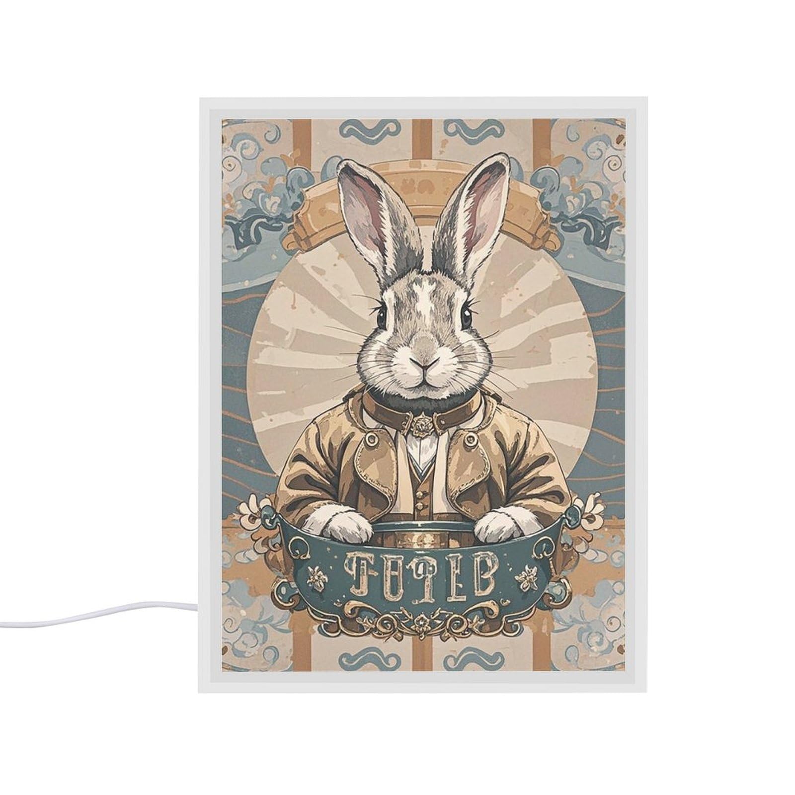 Miroir lapin de style rétro avec lumières LED et trois modes de couleur haute fidélité