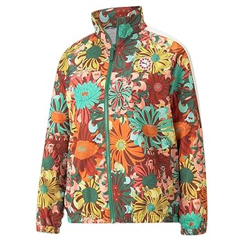 PUMA Womens Liberty X Floral Woven Jacket Athletic Outerwear