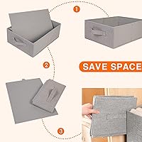 Vista 24 de JAKAGO Fabric Storage Bins set of 4 Rectangle Storage Baskets with Handle Foldable Closet Organizer for Clothes Towel bedding Books Collapsible