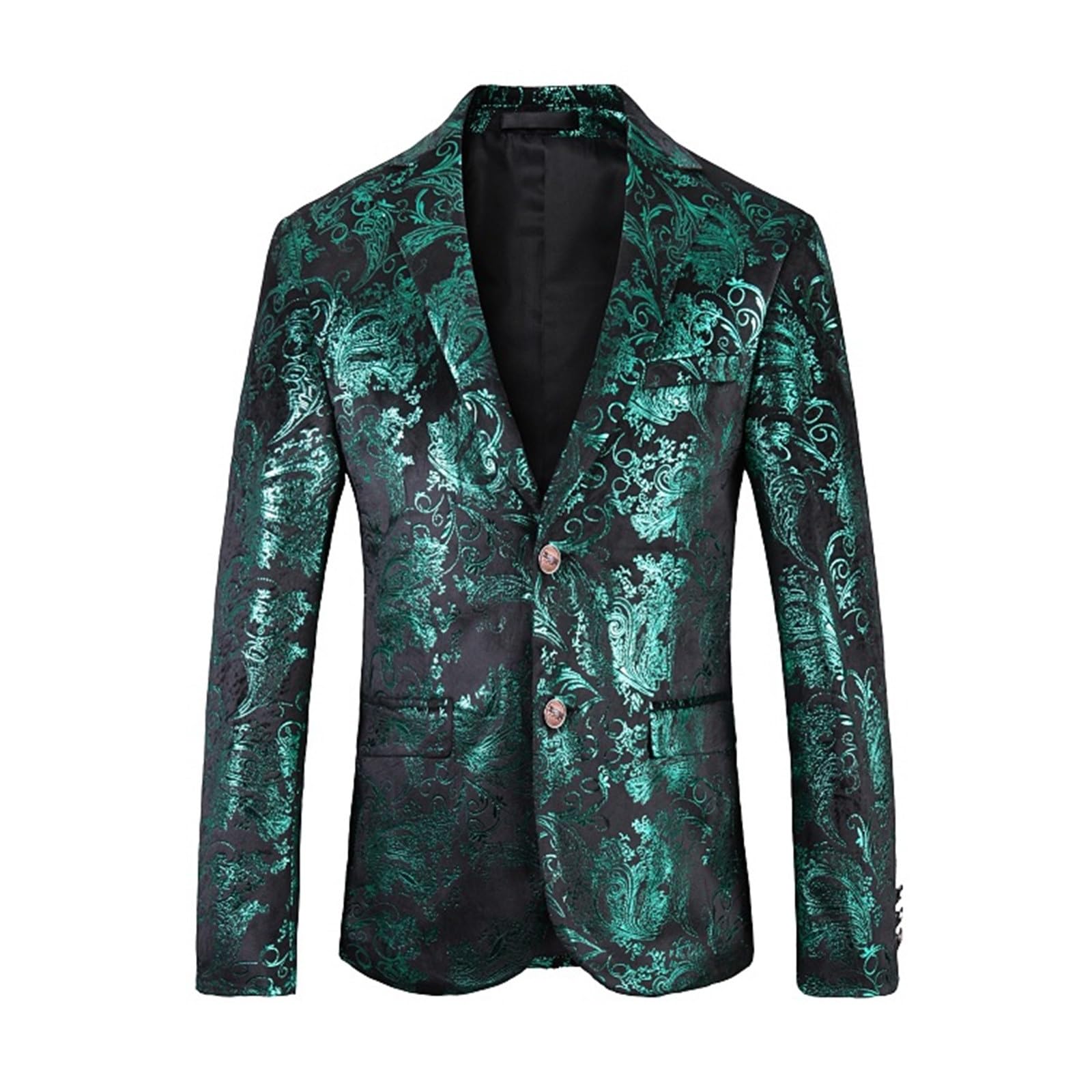 Costume décontracté homme vert impression à chaud veste tendance M