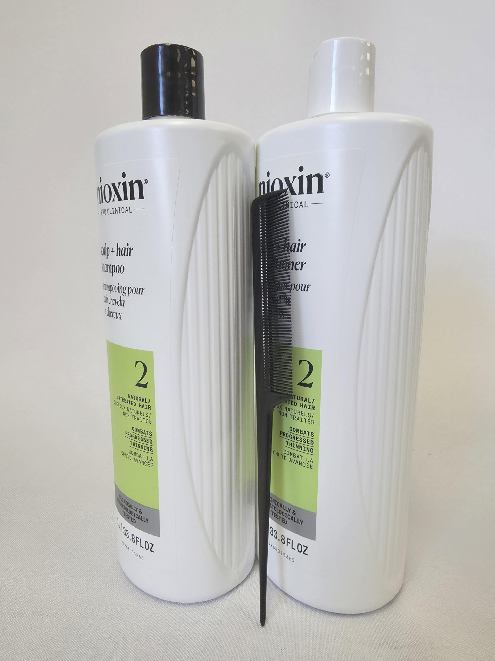 System 2 Cleanser Shampoo and Scalp Therapy Conditioner 33.8oz/ 1 Liter Duo With Black Comb