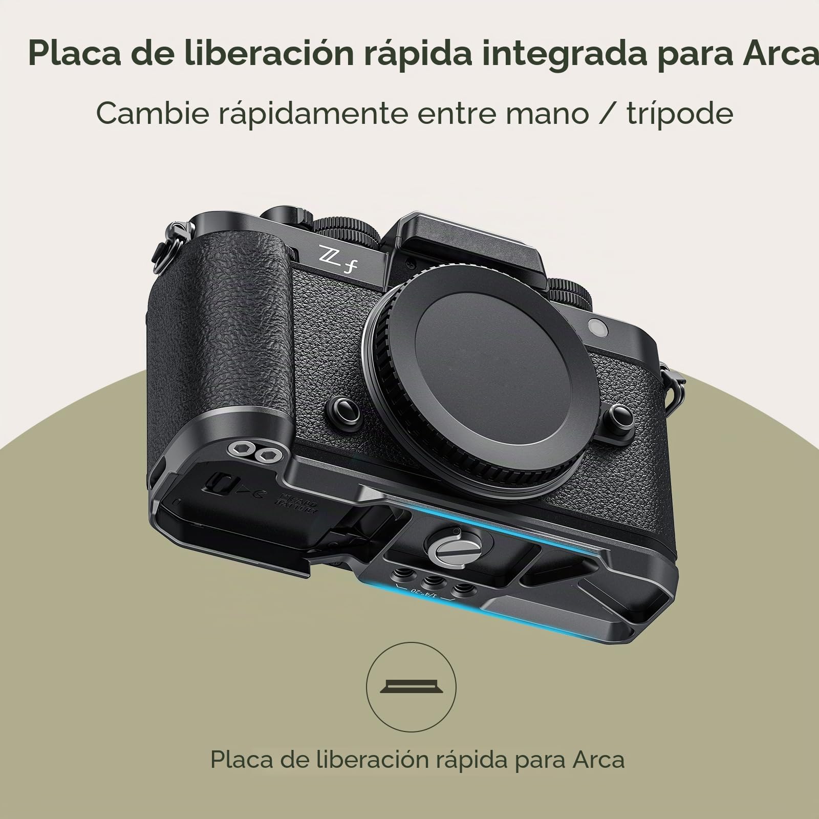 SMALLRIG Z f Empuñadura en Forma de L para Nikon con Empuñadura Ergonómica de Silicona, Placa de Liberación Rápida Incorporada para Arca para Cambiar Rápidamente Trípodes/Disparo Manual - 4262
