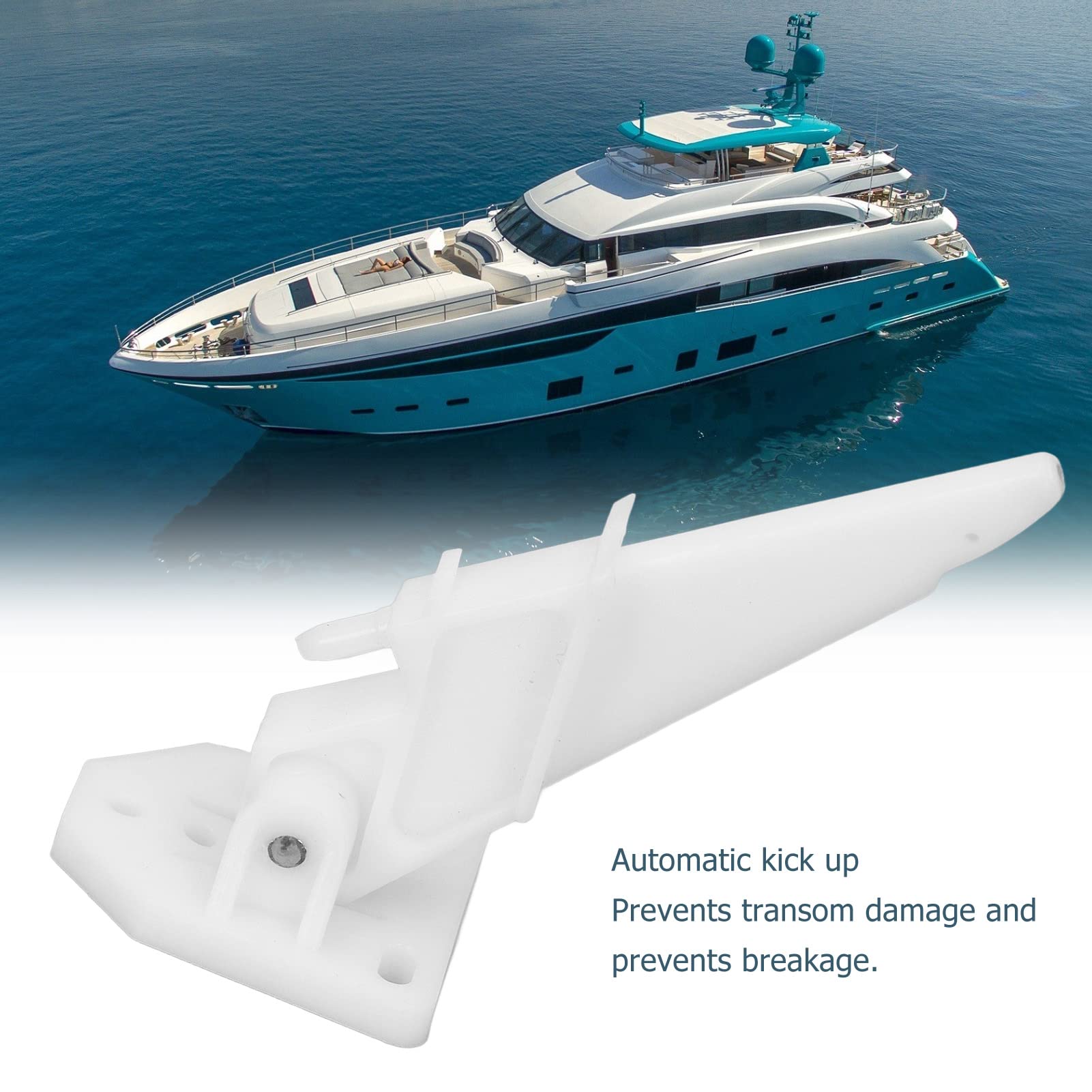 Speedometer Pitot, Boat Speed Pick Up Tube ABS Heat Impact Automatic Kick Up White Universal for Faria Speedometers