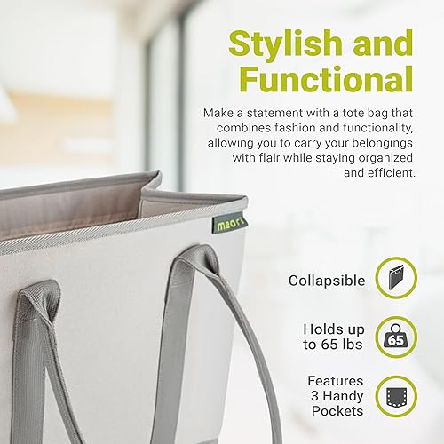 Miniatura 3 de meori Bolsa de mano de oficina, artículos esenciales para laptop, parte inferior resistente que se mantiene en posición vertical, 3 prácticos