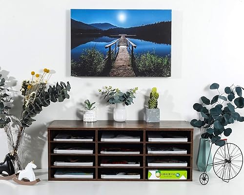 Vista 60 de PAG Organizador de literatura de madera para encimera, buzón de estudiante para aula, soporte de papel de escritorio para oficina, hogar, escuela