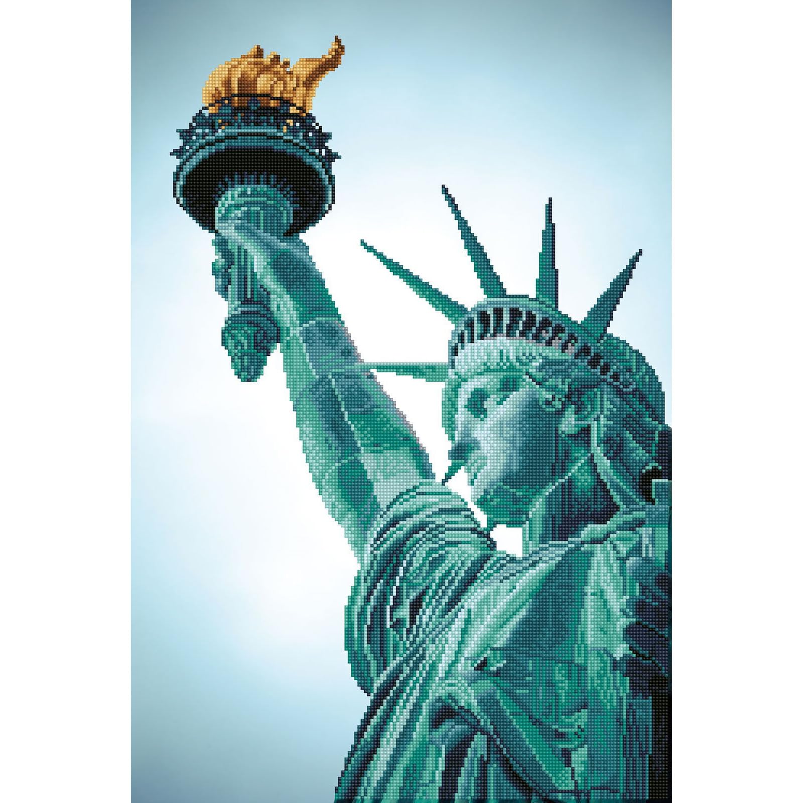 Diamond Dotz DD12-052 Statue of Liberty, ca. 47 x 70 cm groß, Diamond Painting, Malen mit Diamanten, funkelndes Bild zum Selbstgestalten, für Kinder und Erwachsene