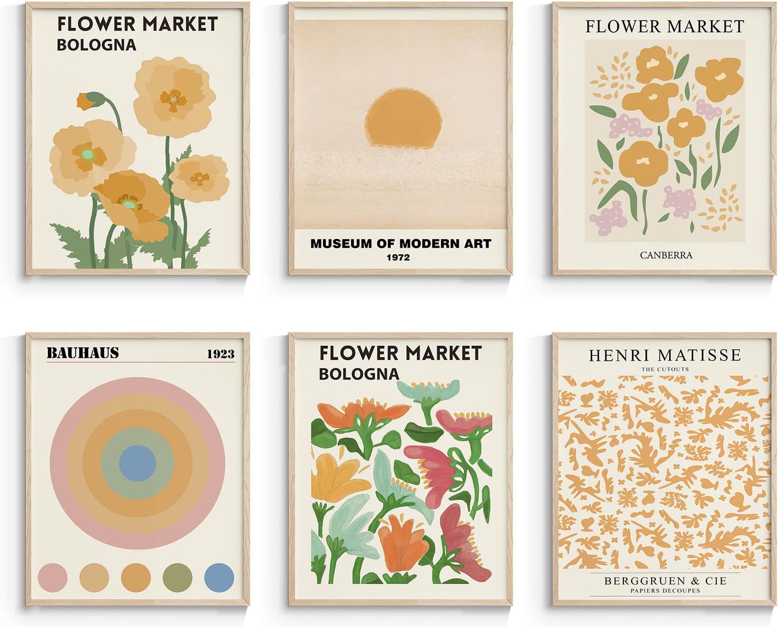 InSimSeaWall Art Prints Poster Flower Market Posters Wall Art Prints - Set of 6 Floral Art Botanical Plant Artwork Wall Decor, Vintage Pictures Home Deocr for Room Aesthetic 8x10 UNFRAMED