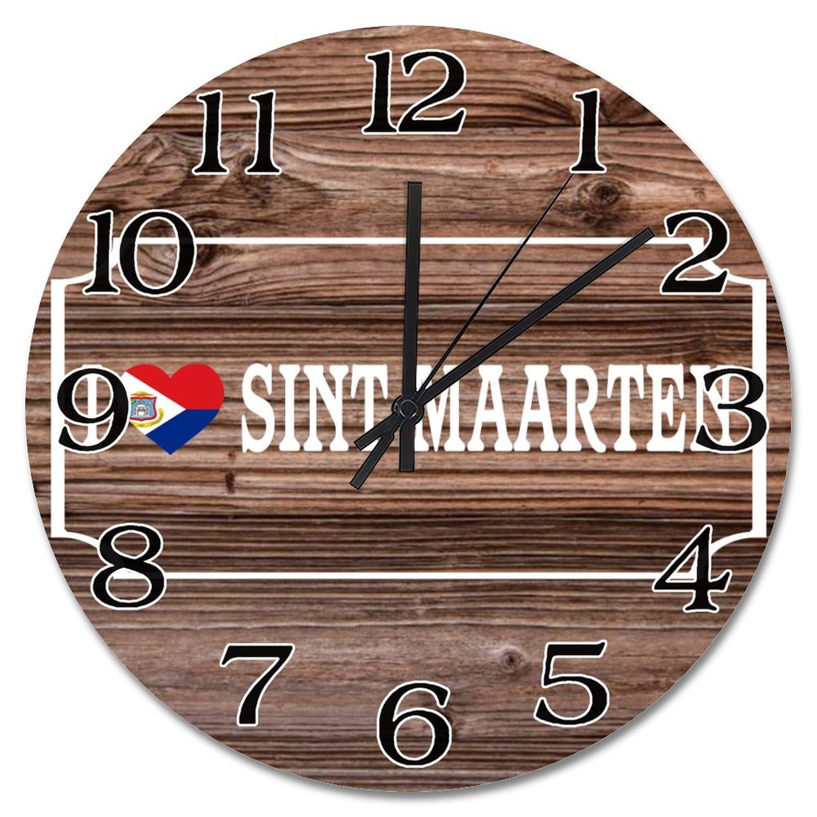 Horloge bois Saint-Martin 30cm idée cadeau souvenir vintage