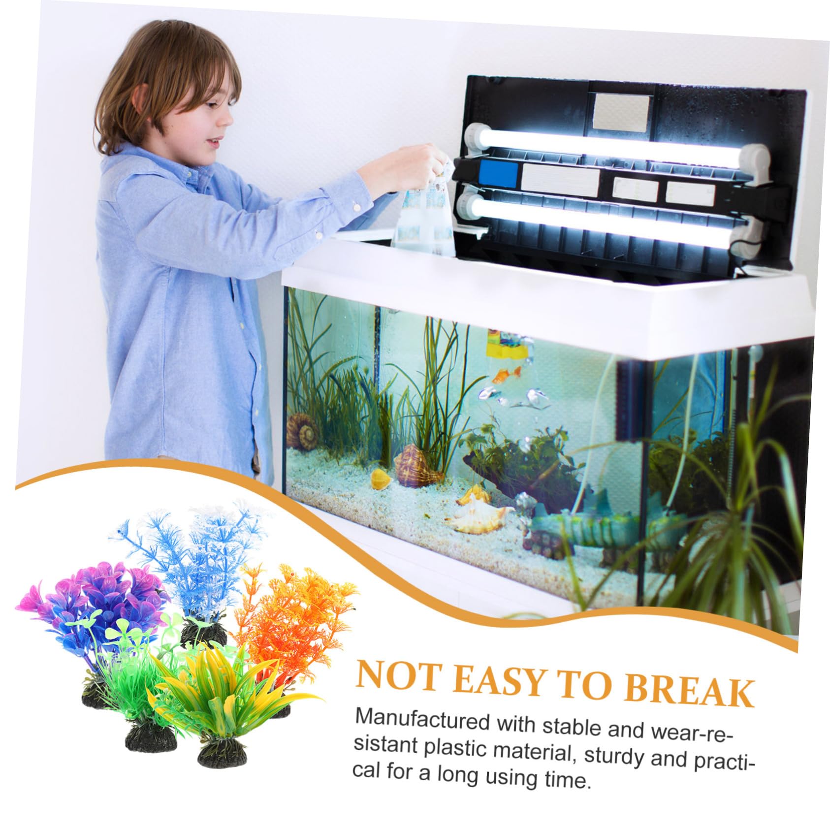 Cabilock 5 Series Artificial Plants Fake Plants Decoración Chic Decoración De Peces Estanque Falso Plantas De Plastico para Acuarios Plantas Artificiales De Peces El Plastico 5 Piezas X 5