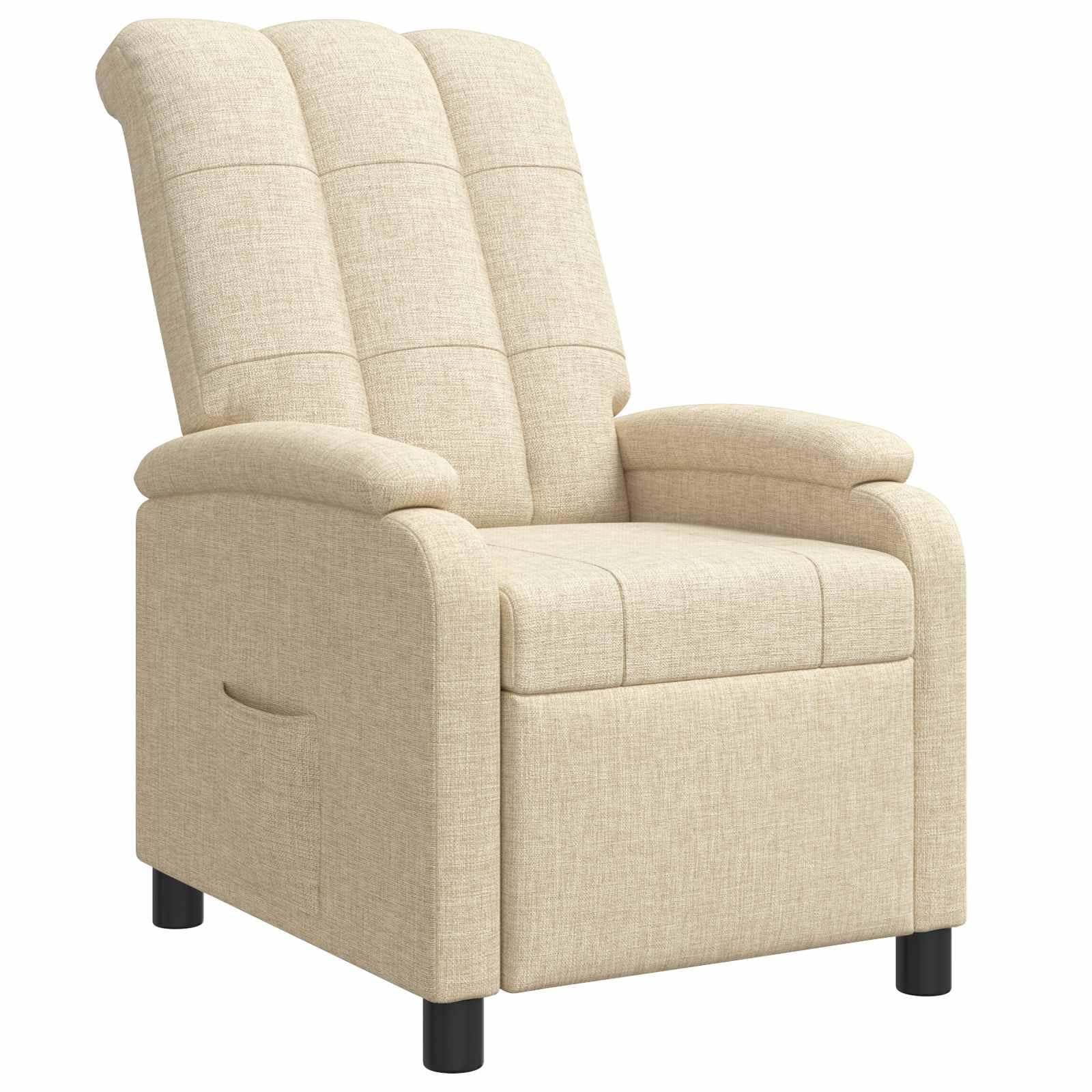 Fauteuil inclinable en tissu crème