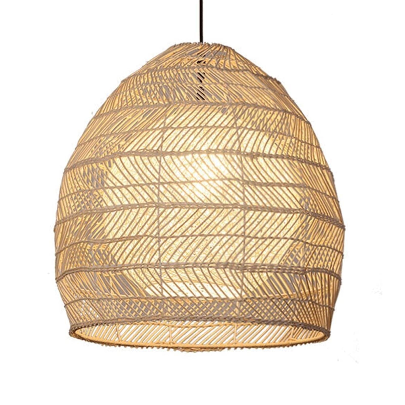 KBUUKYYXouy Rattan One Light Natural Southeast Asian Basket Hanging Lamp Pastoral Irregular Vine Ceiling Chandelier Romantic Hand Woven for Dining Living Corridor Teahouse