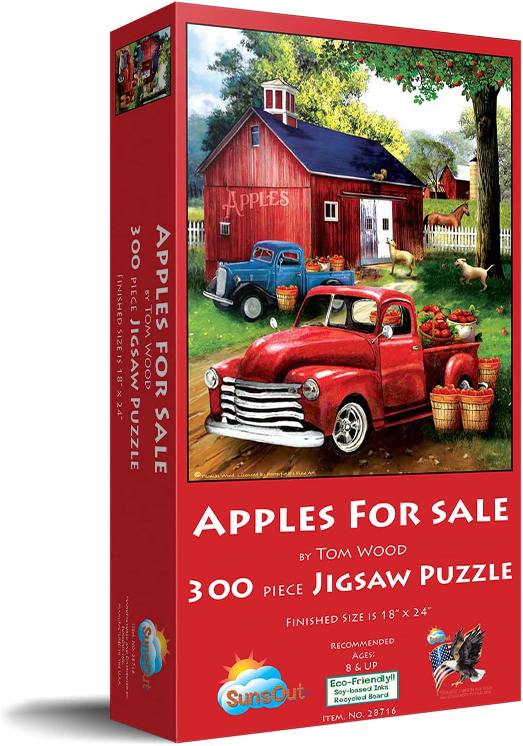 SUNSOUT INC - Apples for Sale - 300 pc Jigsaw Puzzle by Artist: Tom Wood - Finished Size 18" x 24" - MPN# 28716