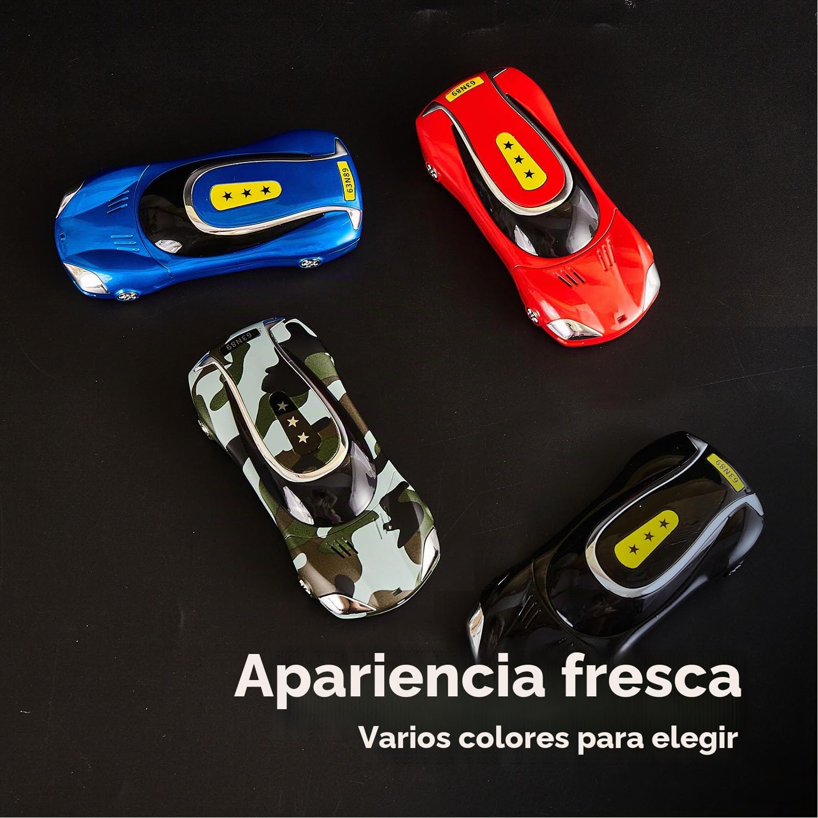 Sxhlseller Teléfono Móvil Pequeño Portátil para Personas Mayores y Niños, Teléfono Móvil para Personas Mayores con Forma de Coche de 1,8 Pulgadas con Botones Grandes, Batería de 2400 MAh