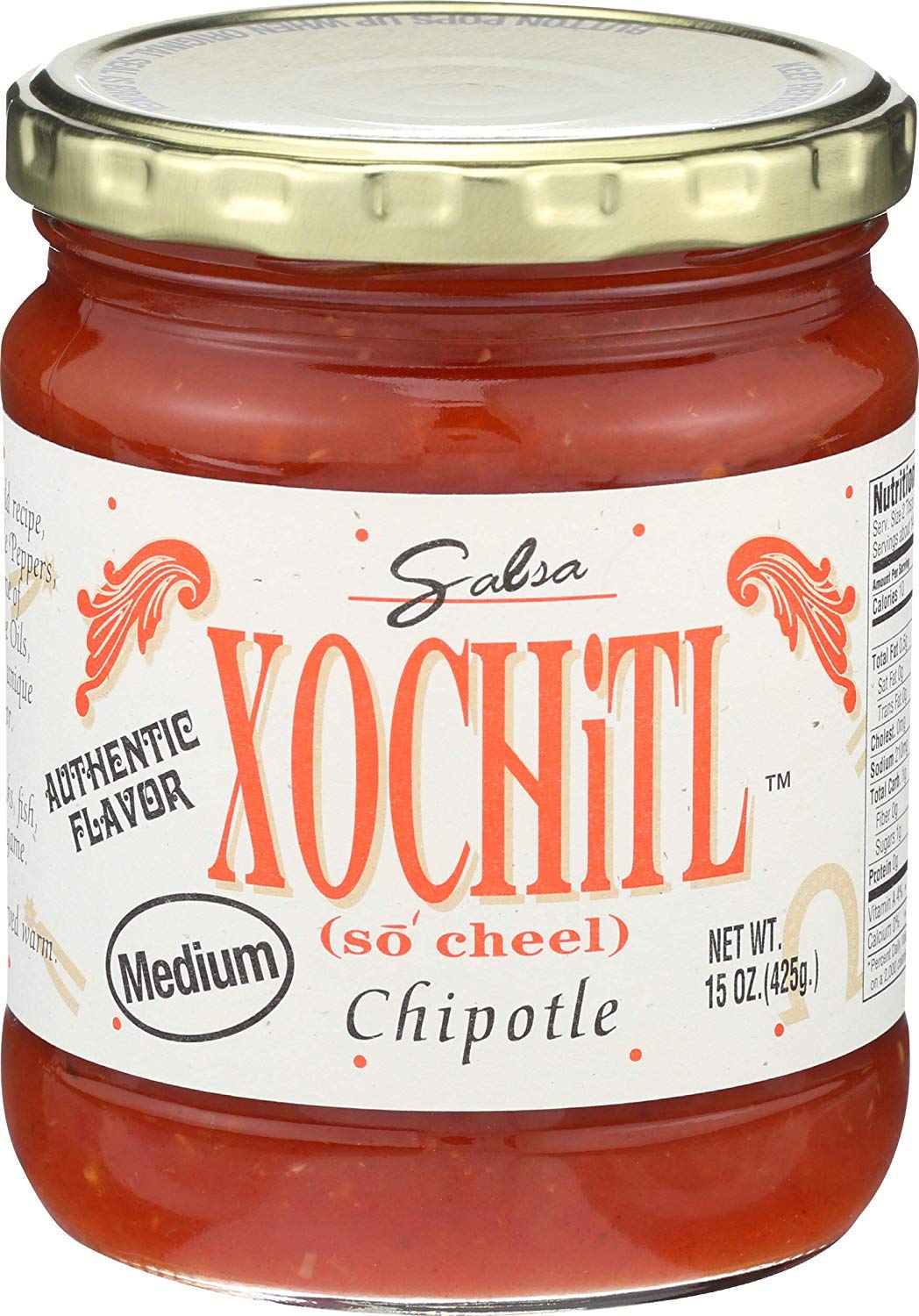 Xochitl Chipotle Salsa - Medium - All Natural & No Artificial Preservatives - 15 oz (2 Pack)
