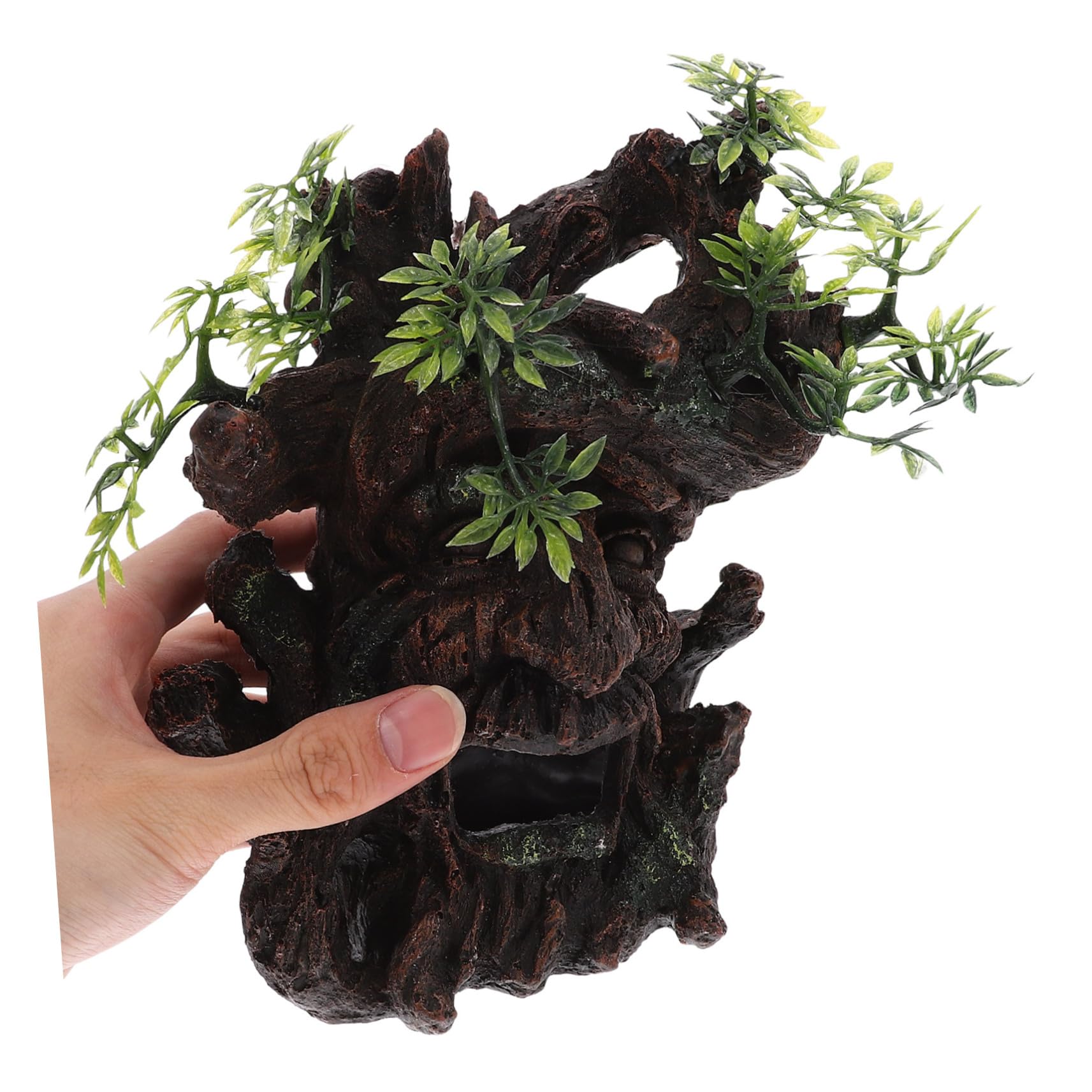 BESPORTBLE 2 Piezas Tratamiento De Pecera Accesorios para Peceras Adornos Mini Alimentador Estanque Cueva Falso Aerodinámico Decoración De Tocón De Broma Grandes Adornos para Acuarios Resina