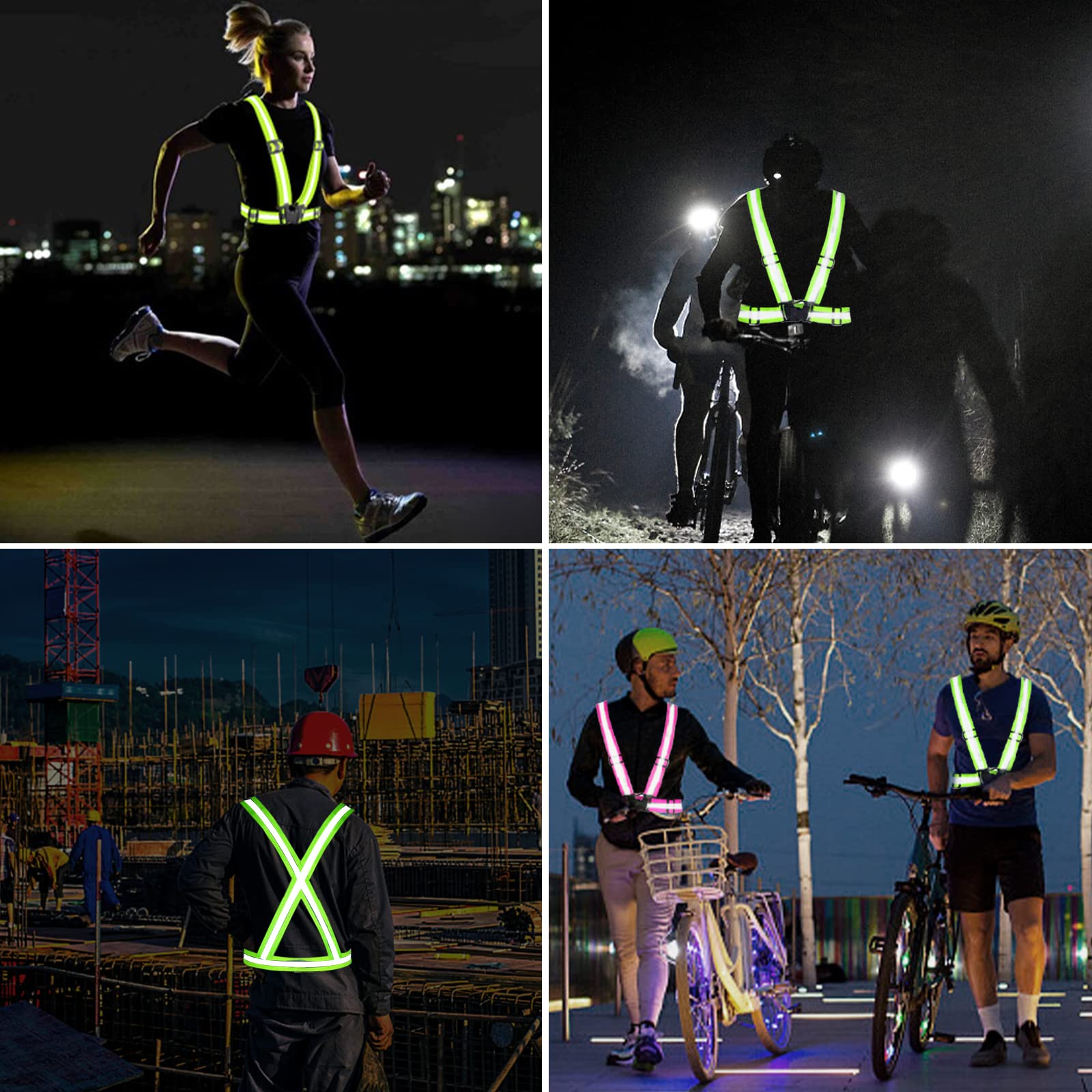 2 Pezzi Gilet Catarifrangente Auto Gilet Alta visibilità Moto Giubbotto Catarifrangente Bretelle Catarifrangenti 360 ° Gilet di Sicurezza Giallo per Bambini Corrono Escursionismo Ciclismo