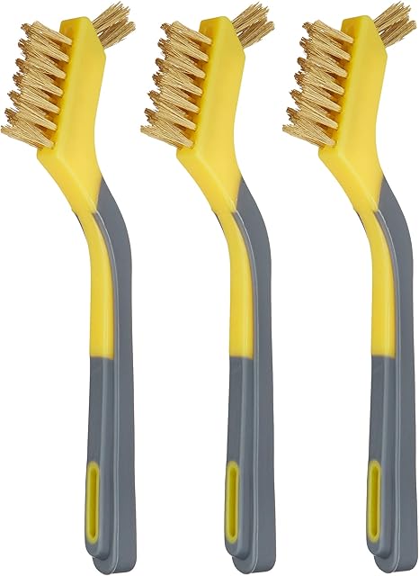 Amazon Basics Brass Mini Brushes, Soft Grip, 3-Pack
