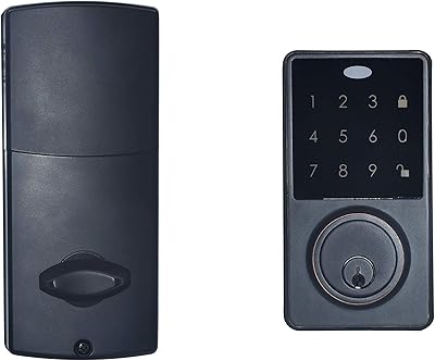 COLOSUS NDL 634 Keyless Entry Deadbolt Smart Door Lock with Auto-Lock, Anti-Theft, Touchscreen Keypad – Multiple Codes,, 2 Keys (Black)