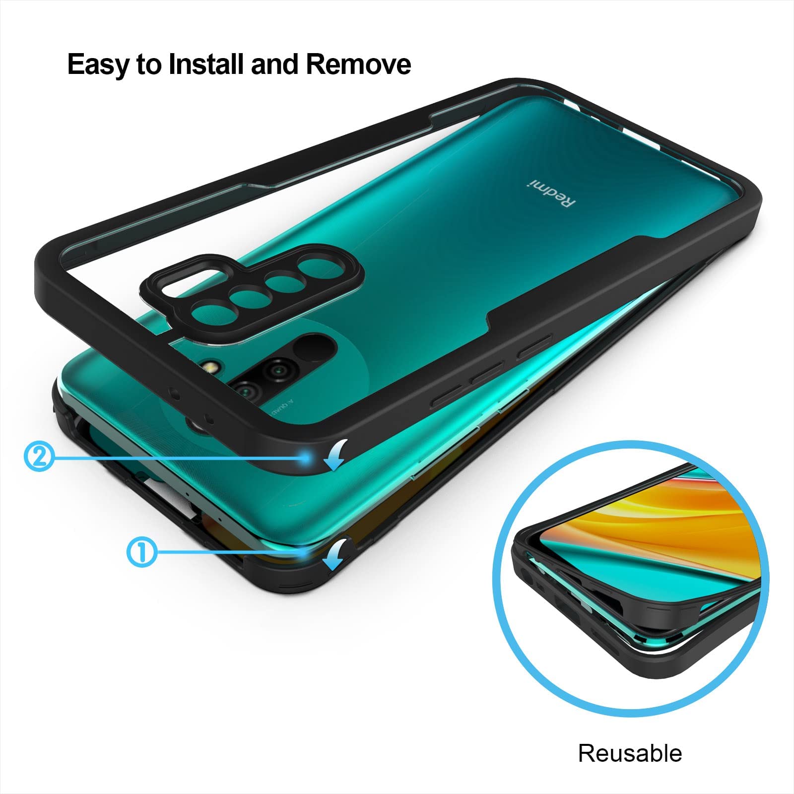 AICEK 360° Schutzhülle Für Xiaomi Redmi Note 9 – Full-Body-Schutz Mit Displayschutzfolie