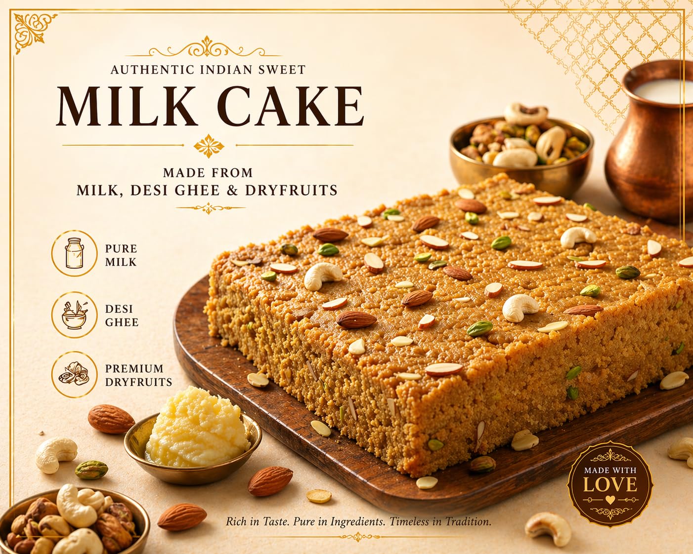 Ghasitaram Gifts Delicious Milk Cake, 200g|Sweets|Sweets Gift Pack|Diwali Sweets|Indian Mithai|Diwali Sweets Gift Box|Sweets Gift Box 1
