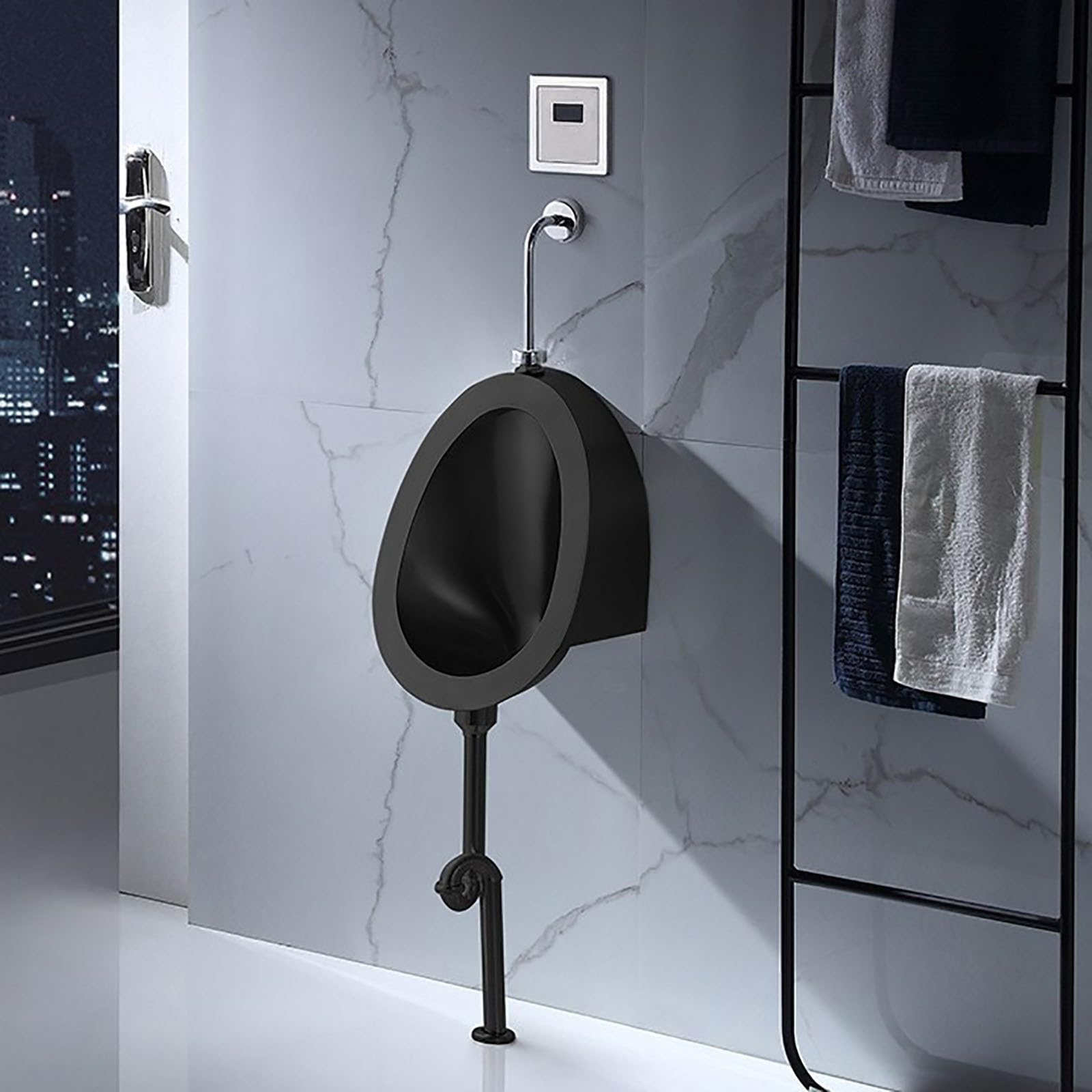 Orinatoio Commerciale da Parete per Uomo, Scarico a induzione in Acciaio Inox 304 per Adulti, Set di Scarico Automatico con valvola di Scarico, per Uomo, Anti-Goccia, per bagni, Ho