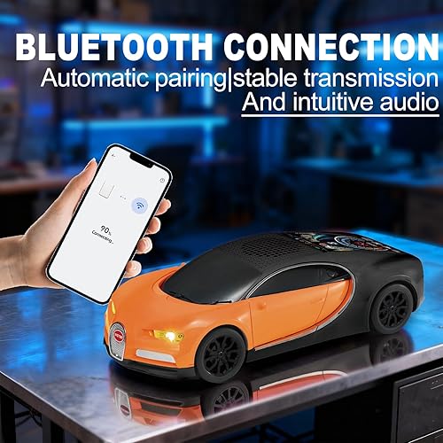 Miniatura 4 de WS-660 Hypercar Replica Altavoz Bluetooth con pantalla LED Starry-Sky, portátil con sonido HD, luz de fiesta LED, emparejamiento TWS, reproducción